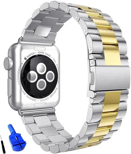 Miniatura 6 de Correa de acero inoxidable sólida compatible con Apple Watch de 49, 46, 45, 44, 42, 41, 40, 38 mm, correa de metal para iWatch Series