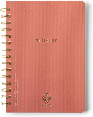 Miniatura 13 de DesignWorks Ink Cuaderno de papel texturizado de doble alambre, planificador diario y diario de escritura de tapa suave, 160 páginas perforadas a