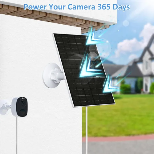 Miniatura 4 de Zivif Panel solar de 7 W para cámaras de seguridad, cargador solar USB C de 5 V y micro USB, fuente de alimentación impermeable IP66