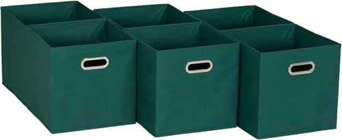 Miniatura 24 de Household Essentials Cubos de Almacenamiento de Tela Plegables Paquete de 6 – 11x11x11 Contenedores No Tejidos Apilables con Lados de Cartón