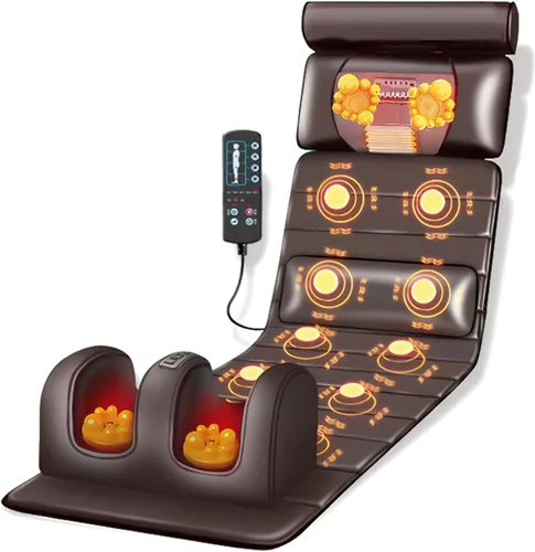 Alfombrilla de masaje de vibración, almohadilla de masaje de calefacción vibratoria de cuerpo completo, 10 motores de vibración, 3 ajustes de