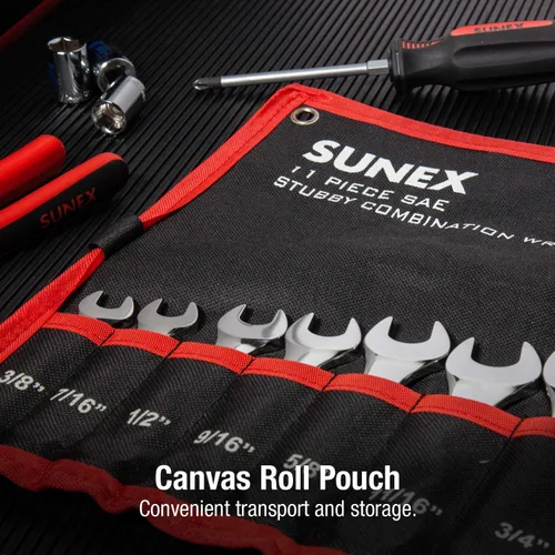 Miniatura 5 de Sunex Tools 9930 SAE Stubby - Juego de llaves combinadas, 3/8 pulgadas - 15/15 pulgadas, 11 piezas