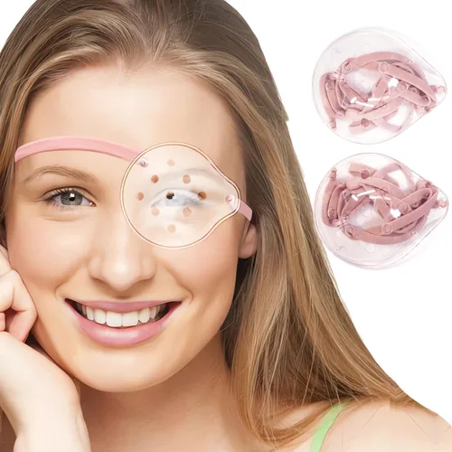 AMZVIO Protector ocular transparente para después de la cirugía de cataratas, paquete de 2, parches médicos transpirables para adultos y niños, Rosa