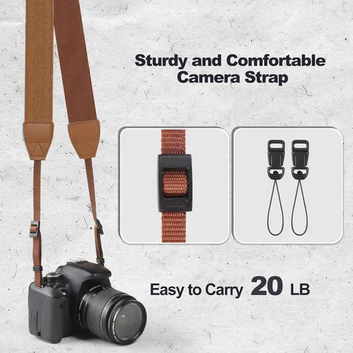 Miniatura 6 de Correa universal para cámara, correa para el cuello de la cámara, correas de hombro ajustables compatibles con Canon, Fujifilm, Nikon, Olympus