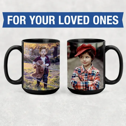 Miniatura 5 de Taza de café personalizada – Tazas personalizadas con texto en imagen, nombre de foto personalizado, logotipo, taza de cerámica – Cumpleaños, Negro