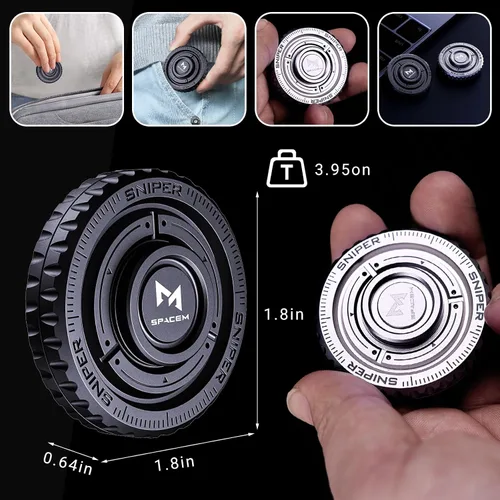 Miniatura 4 de Juguete Fidget Spinner 3 en 1 Mejorado: Mayor Tiempo de Giro Silencioso y Brillo. Spinner Magnético, Clicker, Deslizador para Alivio del Estrés