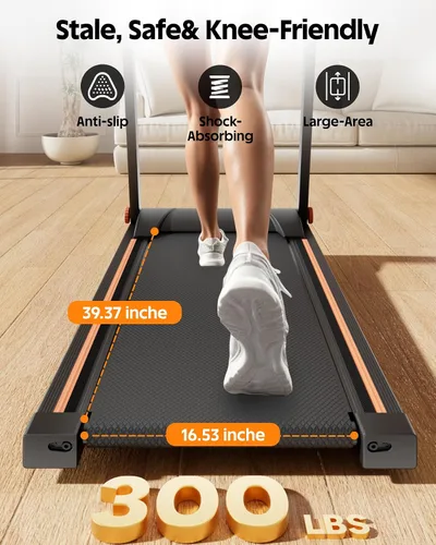 Miniatura 5 de 5% Incline Walking Pad Treadmill, 300LB Capacity Folding Treadmills for Home, Walking pad with Handle bar, 3.0 HP Quiet Dual Cushion System