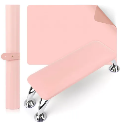 Reposabrazos para uñas de acrílico con tapete para mesa de uñas, cojín de mano de cuero de microfibra para uñas, suave almohada de mano y reposapiés