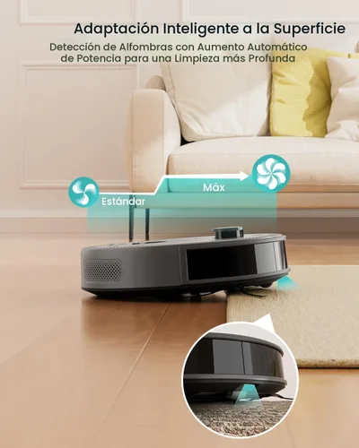 Miniatura 4 de Lefant Robot Aspirador y Fregona, Navegación LiDAR Mejorada, Recipiente de Polvo Visible de 450ml, Fuerte Succión, Mapeo de Varias Plantas, Gris
