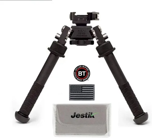 Miniatura 7 de Accu-Shot Atlas Bipod BT10-LW17 V8 con palanca ADM 170-S más parche de bandera de Estados Unidos y paño de limpieza de microfibra Jestik
