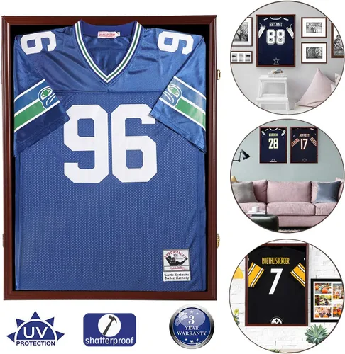 Miniatura 2 de SNAIL Estuche de Exhibición para Camiseta con Marco Grande, Caja de Sombra, Marcos Bloqueables con Protección UV, Acrílico para Béisbol, Baloncesto