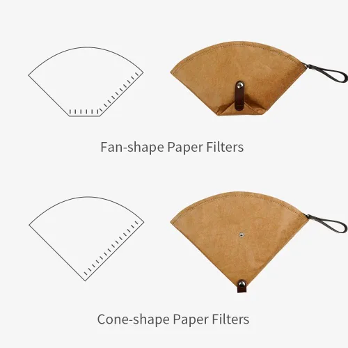 Miniatura 3 de watchget Bolsa para filtro de café, bolsa de almacenamiento de filtro de papel de café, reutilizable, impermeable, soporte para filtro de papel