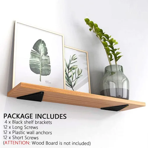 Miniatura 2 de 4 paquetes de soportes flotantes para estantes pequeños de 4 x 3 pulgadas, soporte de estante flotante de 4 pulgadas, soportes de estantes