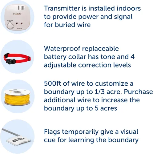 Miniatura 3 de PetSafe Valla Básica Subterránea para Mascotas, Valla Subterránea para Perros, Contención Eléctrica para Mascotas, Collar Impermeable para Perros