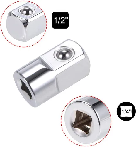 Miniatura 3 de uxcell 2 adaptadores de enchufe de 1/4 pulgadas (F) x 1/2 pulgada (M), hembra a macho