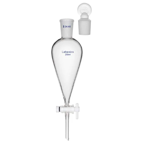 Miniatura 8 de Labasics Embudo separador cónico de vidrio borosilicato 2.0 fl oz con llave de paso de PTFE, 2.0 fl oz