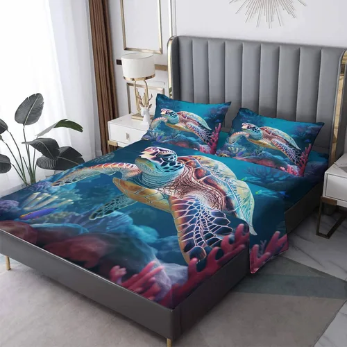 Miniatura 9 de Frog Sheets California King - Sábanas de cama de anfibios tropicales, microfibra suave con bolsillo profundo, sábanas y fundas de almohada, 1 sábana