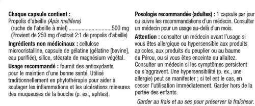 Miniatura 3 de Holista Bee Propolis 500 mg, 200 cápsulas