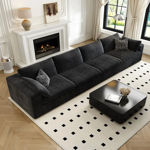 Miniatura 35 de LoveSeat Cloud Couch Sofá Seccional Modular para Sala de Estar, Sofá Moderno con Asiento Profundo, Sofá de 2 Plazas Sin Huesos con Otomana, Cómodos
