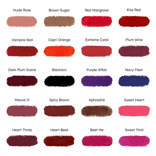 Miniatura 5 de Labial de Ruby Kisses, acabado mate, larga duración, altamente pigmentado, de aplicación suave, maquillaje de labios de cobertura total