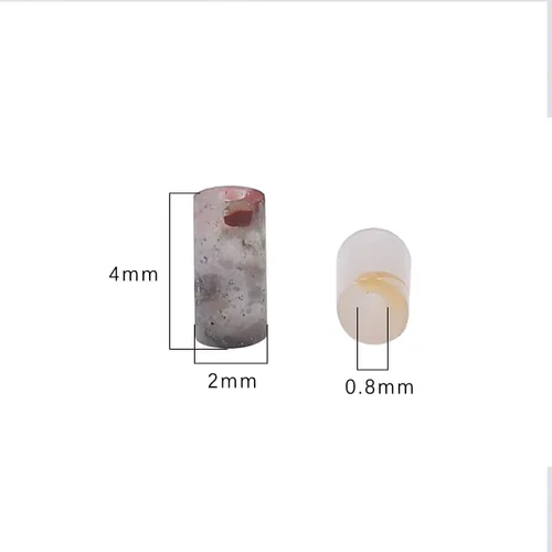 Miniatura 2 de BEADIA Granos de tubo de piedra africana natural de Bood Cilindro 0.079x0.157 in 15.0 in/Strand Stone Beads para la fabricación de joyas