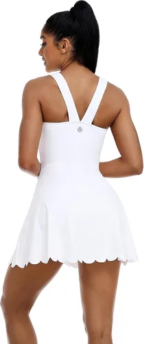 Miniatura 2 de ATTRACO Vestido de tenis para mujer con pantalones cortos, faldas de golf con bolsillos