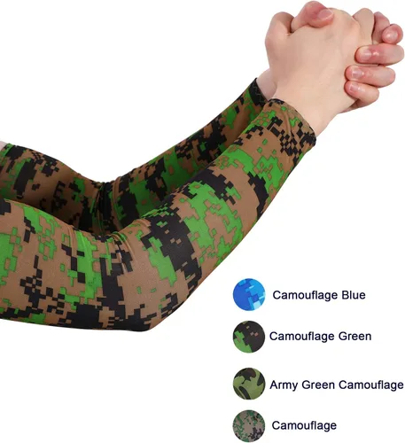 Miniatura 3 de Mudder 8 Pairs UV Sun Protection Cooling Arm Sleeves for Men Women Youth Silk Compression Arm Cover Breathable Outdoors Sport Camouflaje