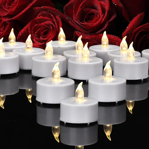Miniatura 14 de Velas cónicas sin llama con control remoto y temporizador, candeleros LED que funcionan con baterías con llama 3D parpadeante, velas falsas