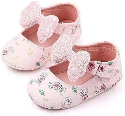Miniatura 3 de Meckior - Zapatos de vestir para bebé y la princesa niña, hechos a mano, para niños y niñas, de cuero sintético, antideslizante, para cuna