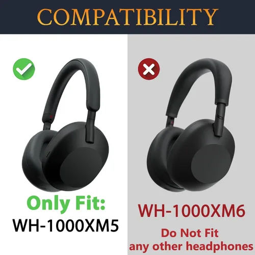 Miniatura 2 de SOULWIT Almohadillas de enfriamiento para auriculares Sony WH-1000XM5 con cancelación de ruido, espuma de aislamiento de ruido de alta densidad