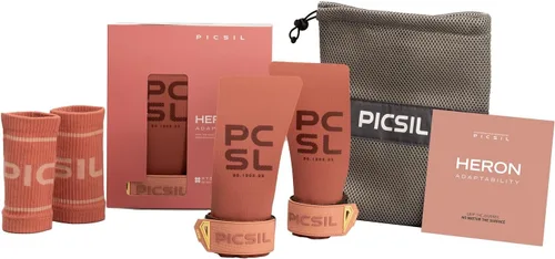 Miniatura 2 de PICSIL - Agarres Heron + Muñequeras + Bolsa de Transporte Protección Completa de las Manos para Crosstraining y Gimnasio Uso sin Tiza Agarre
