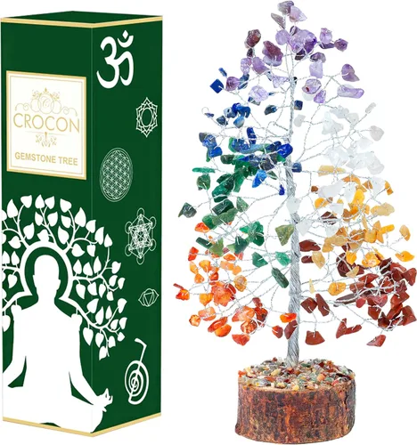 Miniatura 20 de Árbol de la vida de cristal de cornalina – Chakra para energía positiva, piedra preciosa hecha a mano, decoración de Feng Shui, bonsái de dinero