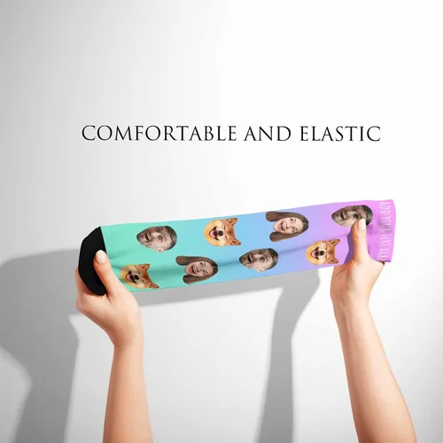 Miniatura 23 de Artsadd Calcetines personalizados para mujeres y hombres, amantes de los perros y gatos, regalos divertidos unisex personalizados