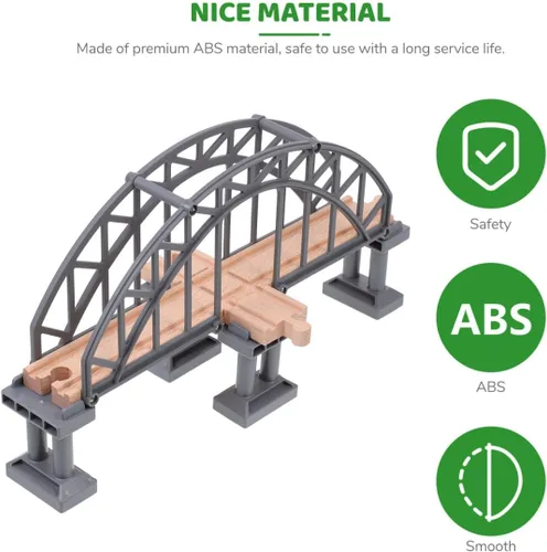 Miniatura 4 de Gadpiparty Puente de madera de la pista del tren accesorio de juguete para los niños creativo puente de tren ligero para construir diferentes