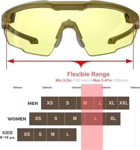 Miniatura 6 de HTS HUNTERSKY Gafas de tiro tácticas balísticas ANSI Z87+UV400 gafas protectoras Verde Amarillo