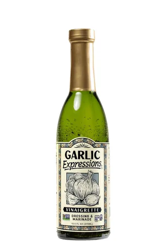 Garlic Expressions Aderezo para ensalada de vinagreta, adobo | Aderezo de vinagreta de aceite de ajo sin OMG, vegano, sin gluten, 12 unidades