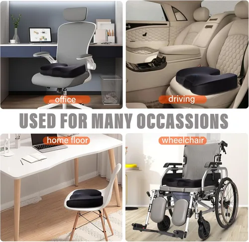 Miniatura 6 de WAOAW Cojín de asiento, cojines para silla de oficina, almohada para asiento largo de automóvil, almohadilla de espuma viscoelástica para espalda