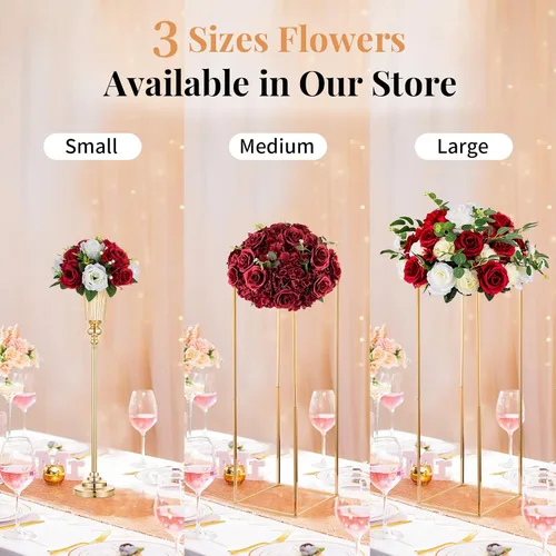 Miniatura 105 de NUPTIO Centros de mesa de flores para mesas de boda: arreglo de bolas de flores artificiales rosa y blanco para bodas, fiestas, 2 piezas de rosas
