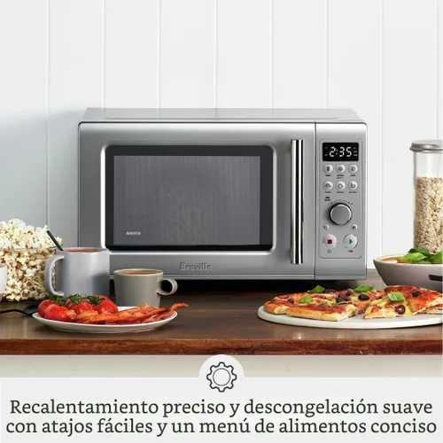 Miniatura 2 de Breville BMO650SIL - Horno de microondas para encimera de cierre suave, color plateado