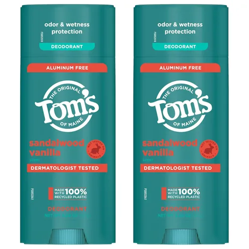Miniatura 9 de Tom's of Maine Desodorante natural sin aluminio de sándalo y vainilla para mujeres y hombres, se aplica transparente, protección contra olores