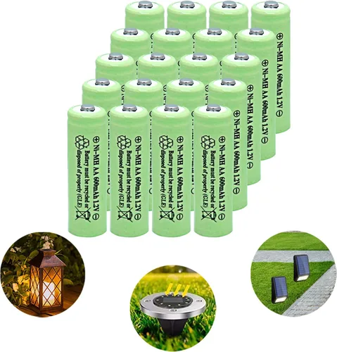Miniatura 10 de Baterías de luz solar AA Ni-Cd AA 600mAh 1.2V baterías recargables AA baterías recargables para luces solares lámpara solar (paquete de 12)