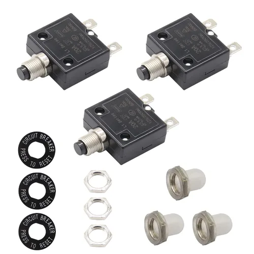 Miniatura 9 de Interruptor de circuito de botón de reinicio manual, interruptor de sobrecarga térmica de 12V-24V CC para lancha, RV, automóvil, camión 5A