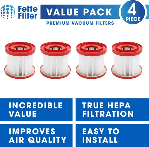 Miniatura 2 de Fette Filter - 4 filtros HEPA para aspiradora en seco y húmedo compatible con Milwaukee 49-90-1900 para aspiradora húmeda/seca de galón M18 de 2