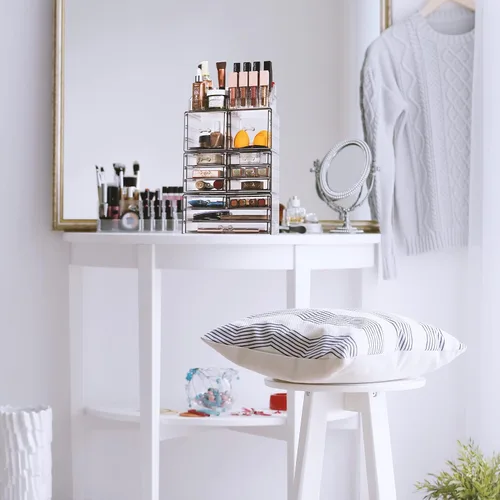 Miniatura 7 de Sorbus Organizador Grande de Maquillaje - Organizador Transparente y Apilable de Joyería y Maquillaje para Tocador, Almacenamiento de Baño, Cajonera