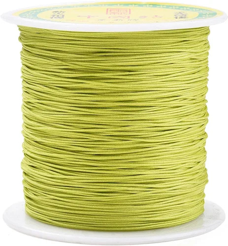 Miniatura 36 de Cordón de nailon trenzado de 150 yardas, cuerda roja de 0.020 in para pulsera, hilo de cuentas de nailon para collar Kumihimo, joyas, borlas