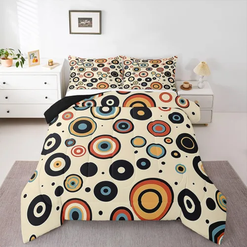Miniatura 20 de Ropa de cama Groovy para niños, tamaño individual, edredón de flores psicodélicas retro de los años 70, estilo bohemio, exótico, hippie