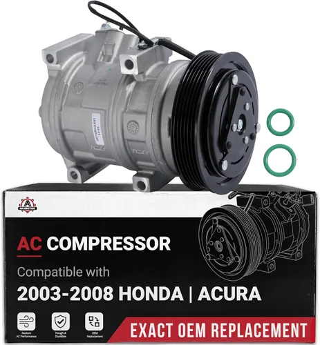 Miniatura 7 de Compresor de CA Honda CRV - Compatible con vehículos Honda CR-V 2002-2006, 2.4L - Reemplaza al compresor de aire acondicionado HVAC 10663AC