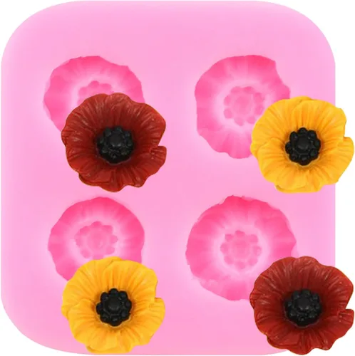 Miniatura 10 de Moldes para fondant de flores de hibisco, moldes de silicona para decoración de tartas, decoración de cupcakes, pasta de goma de caramelo