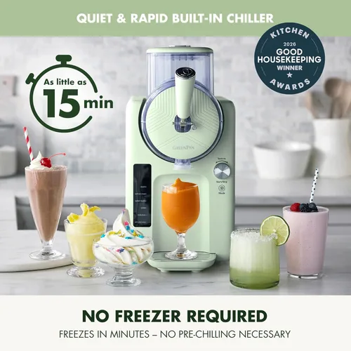 Miniatura 3 de GreenPan Frost, máquina para hacer helados y batidos, servicio suave, sorbete, margaritas, batidos, yogur congelado, sin precongelación, listo en 15
