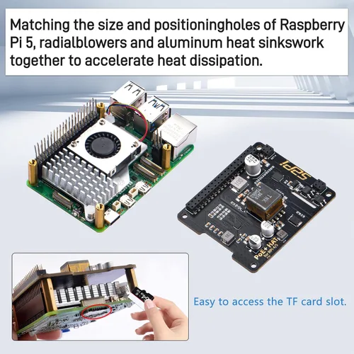 Miniatura 5 de GeeekPi P30 PoE+ HAT para Raspberry Pi 5, con enfriador activo oficial Pi 5